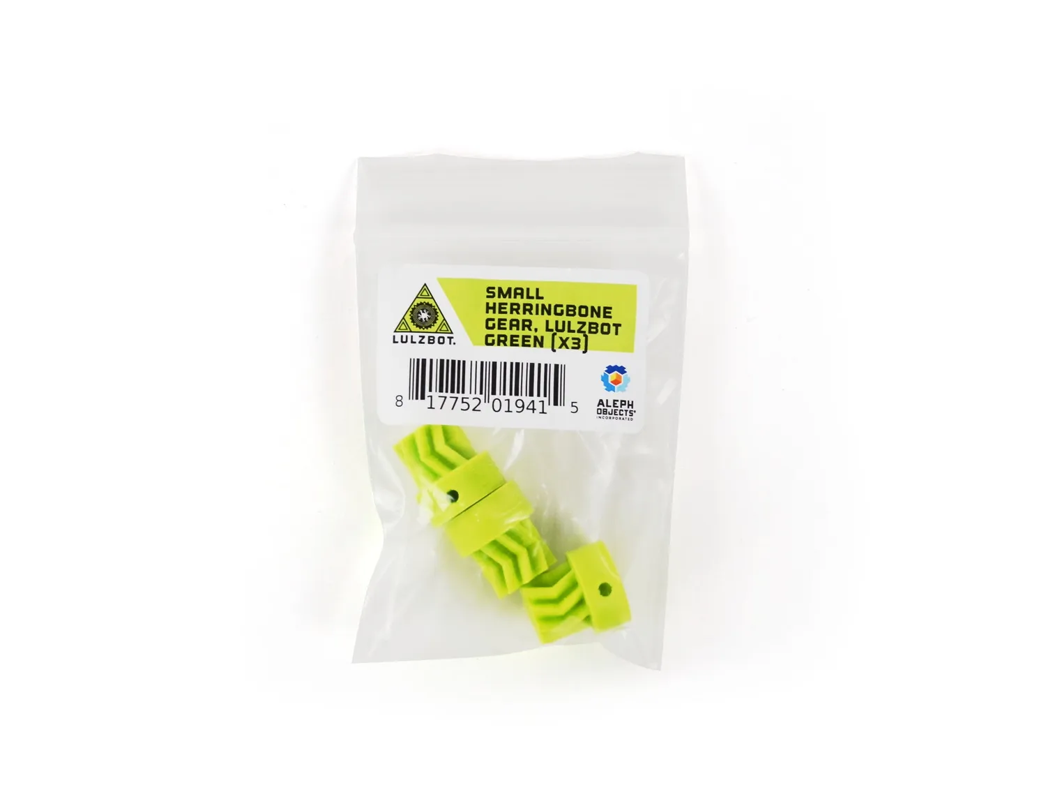LulzBot small herringbone gear groen 3 stuks